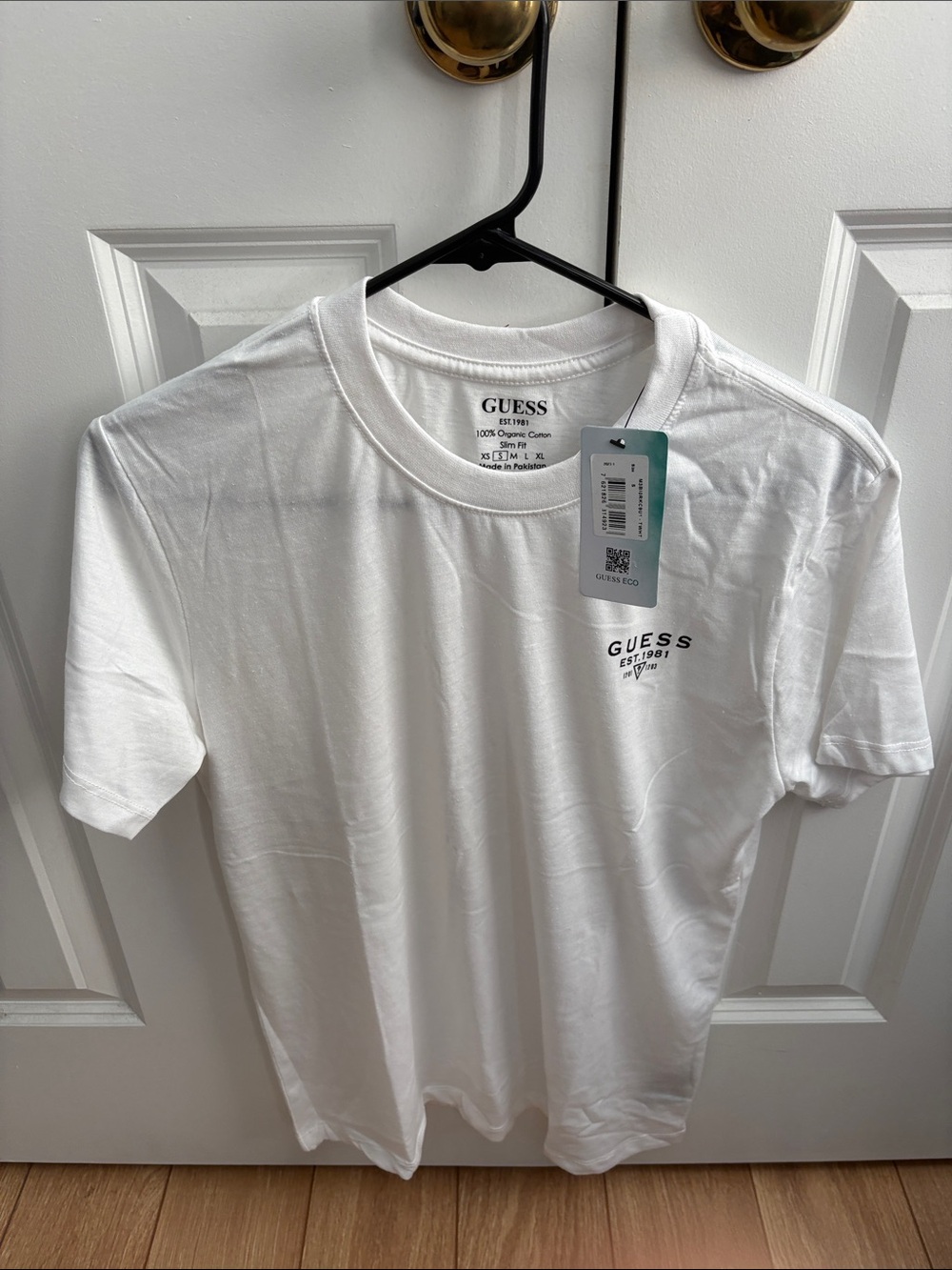 GUESS White Short Sleeve Logo Tee